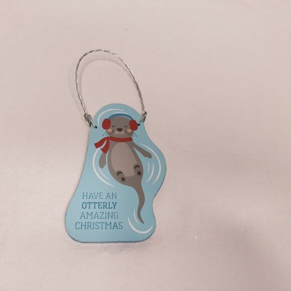 PBK Christmas Tree Ornament Have An Otterly Amazing Merry Christmas Wood Otter - Picture 2 of 3